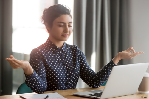 Person in front of computer