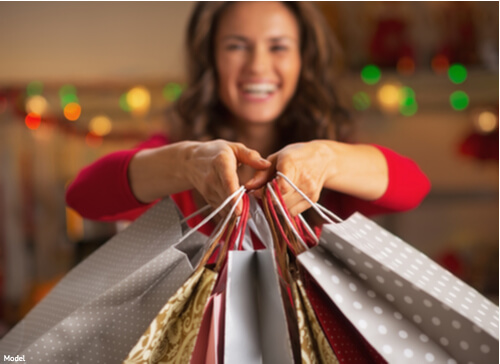 Woman holding shopping bags