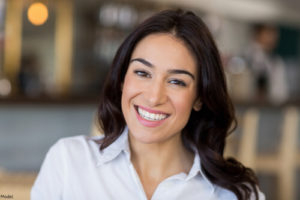 smiling brunette woman